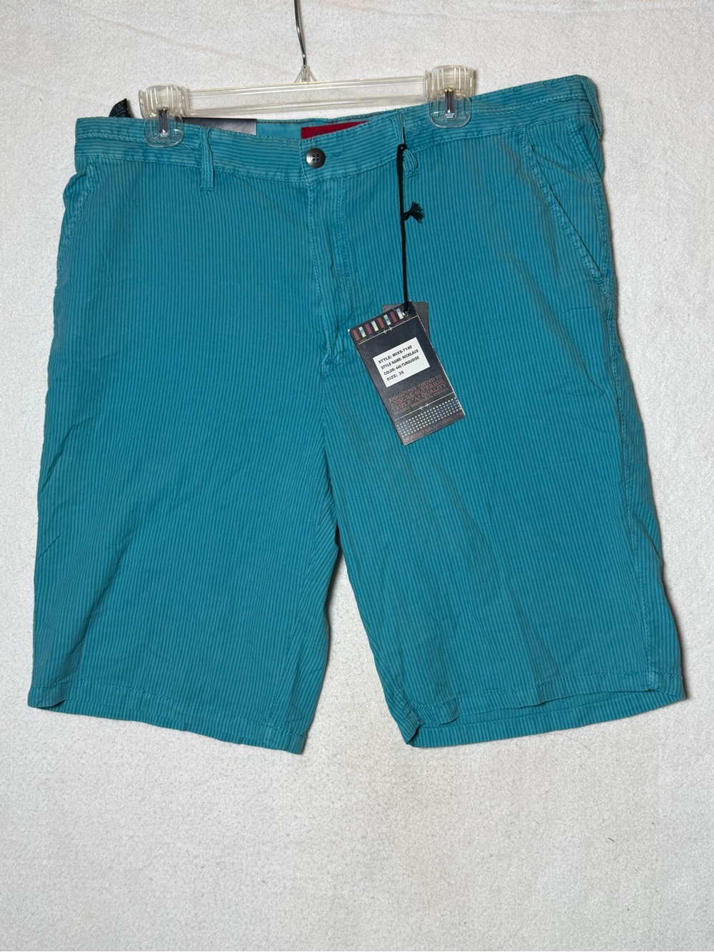 Indigo Star Mens Turquoise Micro-Corduroy Golf Beach Walk Shorts Size 36